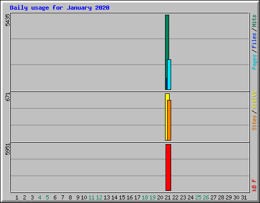 Daily usage for January 2020